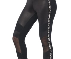 Zumba ZW High Waisted Panel Ankle Leggings ~ XS & S ~ Bold Black ~ Free Ship!