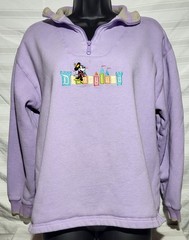 Vintage Disneyland Resort Women’s Purple 1/4 Zip Pullover Sweatshirt, Size M