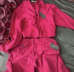 Body by Rave Body Basics Pink 2-Piece Zip Jacket & Pants Pockets Size S &L