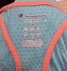 Champion Women’s M Racerback Tank Top Teal Blue Orange Mesh Athletic Gym…