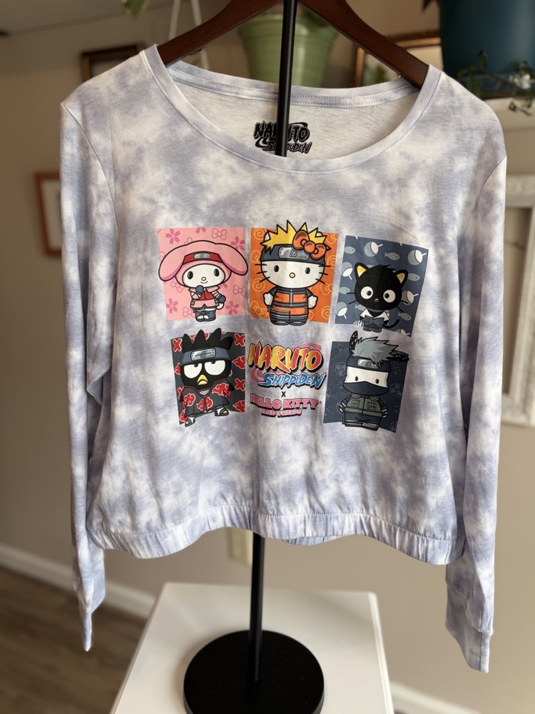 Hello Kitty and Friends Tie Dye Sweatshirt Women’s Junior 19 Naruto Shippuden