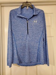 Under Armour Heat Gear Women’s M Blue Heather Lightweight 1/2 Zip Pullover