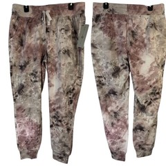 Harmony Balance Women Tie Dye Joggers Mauve Grey Size L NWT Sweatpants