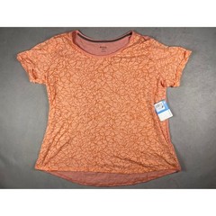 Columbia Sandy River Tee Womens 2X Coral Floral Graphic Short Sleeve AW1850 NWT