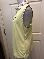 Fairway & Greene Woman’s Golf Shirt Polo Sleeveless SZ LARGE Yellow Bumblebee