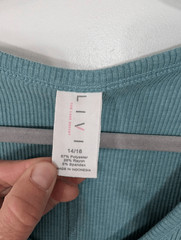 Livi Active Ribbed Active wear Tank Top women’s 14/16 sea foam green cap sleeve