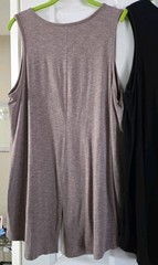 Any Body Lot Of 2 High Low Tunic Tank Tops Black & Tan Size Large Slit In Back