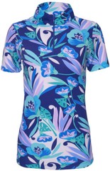 NWT Ladies IBKUL CAROLINE NAVY Short Sleeve Mock Golf Shirt – XS S M L XL & XXL