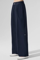ALO Yoga Suit Up Trouser Navy Small Womens Wide Leg Pants 30” Inseam AUTHENTIC