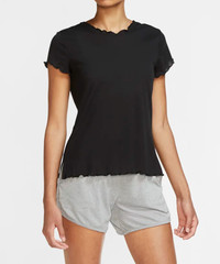 Nike Yoga Women’s Black Short-Sleeve Top (CU5383-010) Sizes XS/S/M/L/XL/XXL -NWT