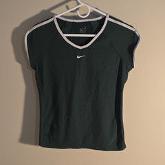 Nike Fit Dry Dri-FIT Women’s V-Neck Cap Sleeve Breathable Tee Green S