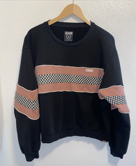 Dixxon Racing Flag Black Pink Fleece Crew Neck Sweatshirt Medium Logo