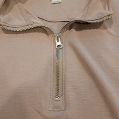 Danskin Shirt Womens XL Oatmeal Heather 1/4 Zip One Zip Pocket Athleisure