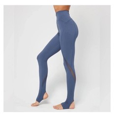 L*Space women’s small slate blue exhale full length stirrup leggings high rise