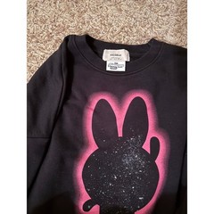 Pull&Bear Powerpuff Girls Cropped Sweatshirt Graphic Bunny Black