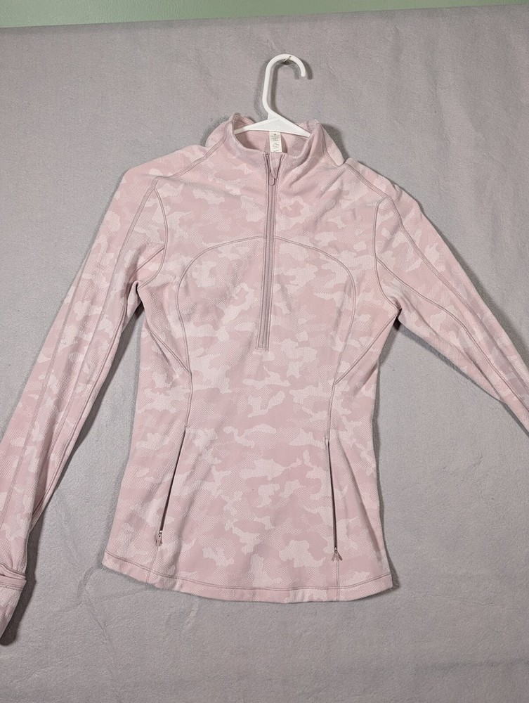 Lululemon Runderful 1/2 Zip Womens 6 Pink Camo Space Dye Berry Rumble Pullover