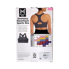 NEW Members Mark CHARCOAL Size S L XL XXL Seamless Racerback Athletic Sports Bra