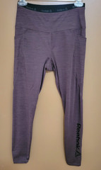 Reebok Flex High Rise Leggings Womens Size S Purple Athletic 7/8 Pull On Pockets