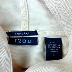 Izod Golf Hoodie Womens Large Yellow Stretch 1/2 Zip Pullover Hooded Sweatshirt
