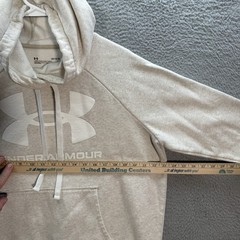 Under Armour Sweatshirt Womens Large Ivory Loose Fit Hoodie Sweater Gym Sports