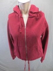 Victorias Secret Size XS Womens Bordo Cotton Blend Hooded Full Zip Jacket 745