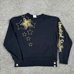 Universal Studios Womens Medium Black Gold Sequences Beaded Stars Sleeve