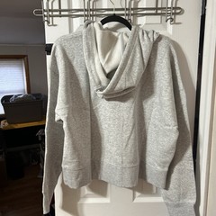 Universal Thread Heather Gray Cropped Zip-Up Hoodie Sweatshirt Jacket XXL NWT