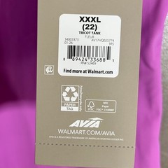 Avia Womens 3XL Tricot Tank Top Quarter Zip Fleur Pink Sleeveless New