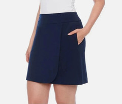 UP! Women’s Pull-On Wrap Skort With Tummy Control Navy Size-XS