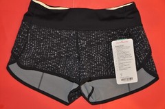 NWT Lululemon Speed Short *4-way Stretch Samba Snake Battleship Black size:2