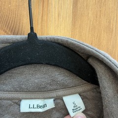 L.L. Bean Womens Quilted Quarter Zip Pullover Top Size Small Grayish Brown