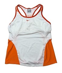 Vintage Y2K Nike Orange White Racerback Slim Fit Athletic Top Woman’s L Fitory