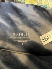 athleta womens blue abstact high rise 23.5in salutation stash pocket leggings s