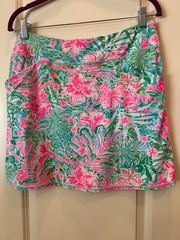 Lilly Pulitzer Maryana Skort Pink Aqua Green Pink Tropical Floral Print Sz: Lrg