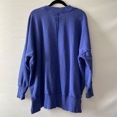 Aerie Women Periwinkle Oversized Self Care Club Crew Neck Sweatshirt Size Medium