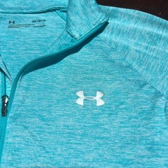 Under Armour Womens HeatGear 1/4 Zip Pullover Turquoise Heather 1320128 Medium