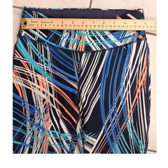 Tommy Hilfiger Sport Capri Leggings S Blue Orange White Abstract Activewear