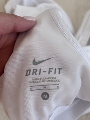 Nike Dri-Fit Women’s Racerback Tank Top W/ Built In Bra White W/ Logo Size M