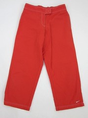 Nike Tomato Red Cotton Blend Size Small 4/6 Crop Pants Cotton Blend