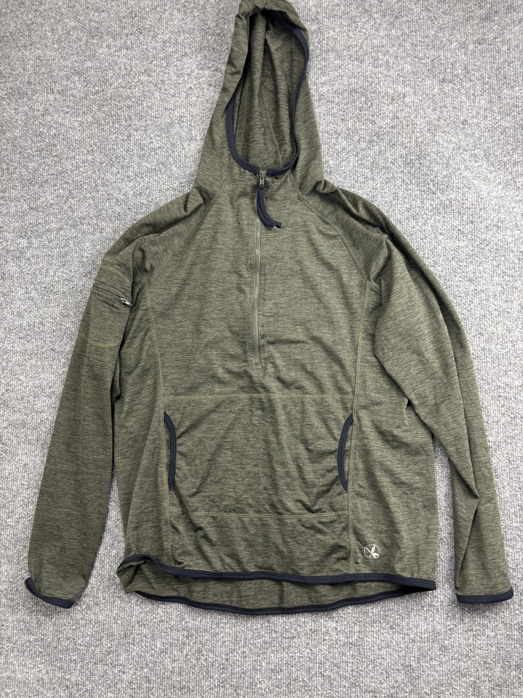 Carve Designs Hoodie Shirt Womens XL Green 1/2 Zip Lightweight Raglan Pockets