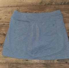 Kuhl Women’s Harmony Knit Skort Zipper Pockets Drawstring Blue Heather Size XL