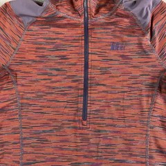 REI Hoodie Womens Small Multicolor Stripe 1/2 Zip Lightweight Stretch Pullover