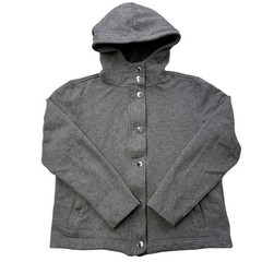 Lauren Ralph Lauren Petite Hooded Jacket Gray Snap Zip P M