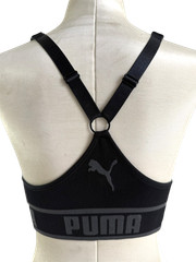 PUMA Sports Bra NEW Padded Seamless Black Women Large Removable Cup Drycell $28