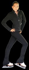 ChloeNoel PS735 Solid Over-the-hill Skate Elite Figure Skating Pants with Front