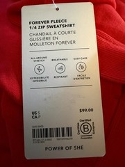 ATHLETA Forever Fleece 1/4 Zip Sweatshirt NWT – SMALL Cardinal #891664