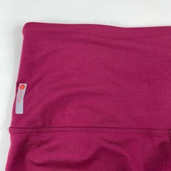 Zella Pink Sheer Drama Leggings Capri High Rise Maroon Mesh Lg Waistband Pocket