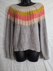 By Anthropologie Sweater Size XS Wool Blend Academia Money Fair-isle Boho Chic