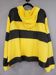 NEW ASHLEY STEWART hoodie sweatshirt 26/28 ZIP UP YELLOW GRAY BUMBLEBEE LOUNGE