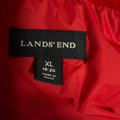 Lands’ End Women’s Bold Red Snap/ Zip Winter Coat Size XL